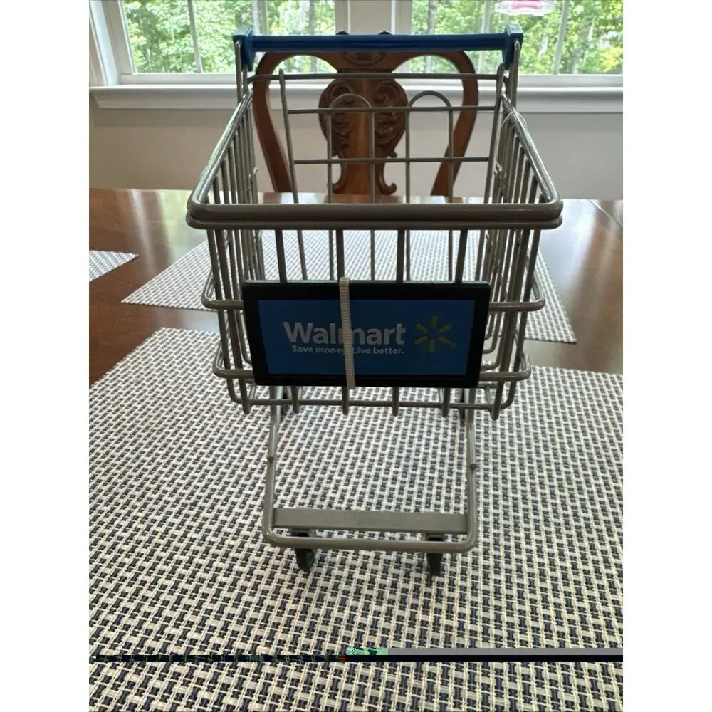 Mini Metal Walmart Shopping Cart Doll Sized Toy Decor 10 In x 10.25 In x 7 in